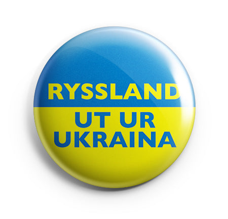 Badge - Pins- Knapp Ryssland ut ur Ukraina • Nu i 2 storlekar!