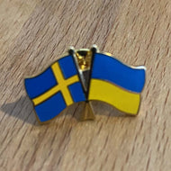 Pins - Pin Ukrainas och Sveriges flagga •