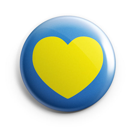 Badge - Pins- Knapp Ukrainas flagga hjärta