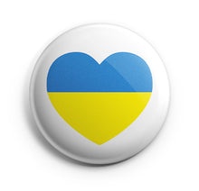 Ladda upp bild till gallerivisning, Badge - Pins- Knapp Ukrainas flagga hjärta 